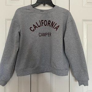 Light Grey "California Camper" Cropped Sweatshirt